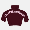 Cold Culture Curved Wine Red Hoodie