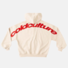 Cold Culture Curved Zip Cream Hoodie
