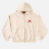 Cold Culture Curved Zip Cream Hoodie