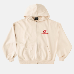 Cold Culture Curved Zip Cream Hoodie